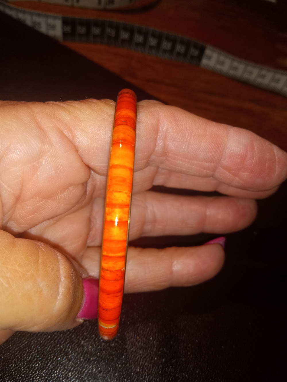 Orange Resin Bangle Bracelet - Women Jewelry